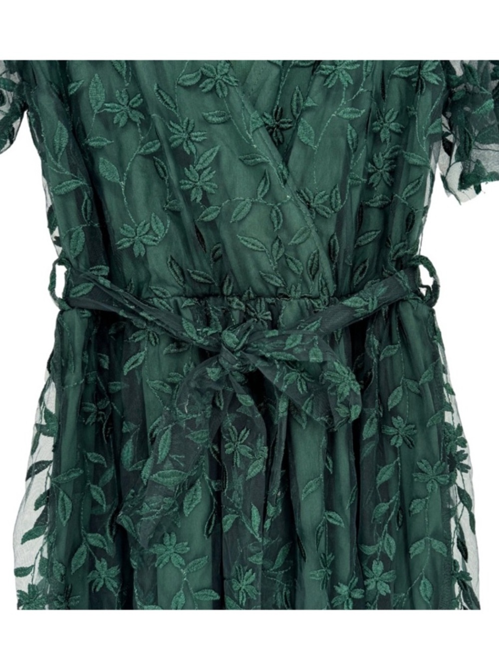 Baltic Born Forest Green Lace Maxi Dress with V-Neck - Picture 5 of 7